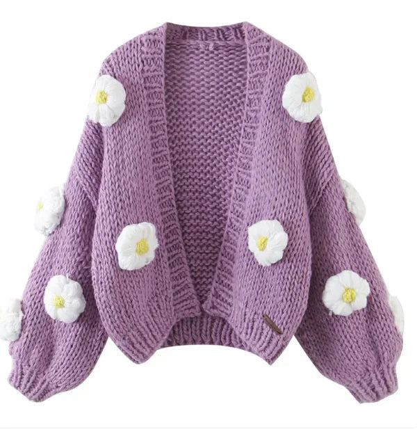 Cardigan Bordado à Mão