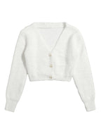 Cardigan com Botão de Pérola