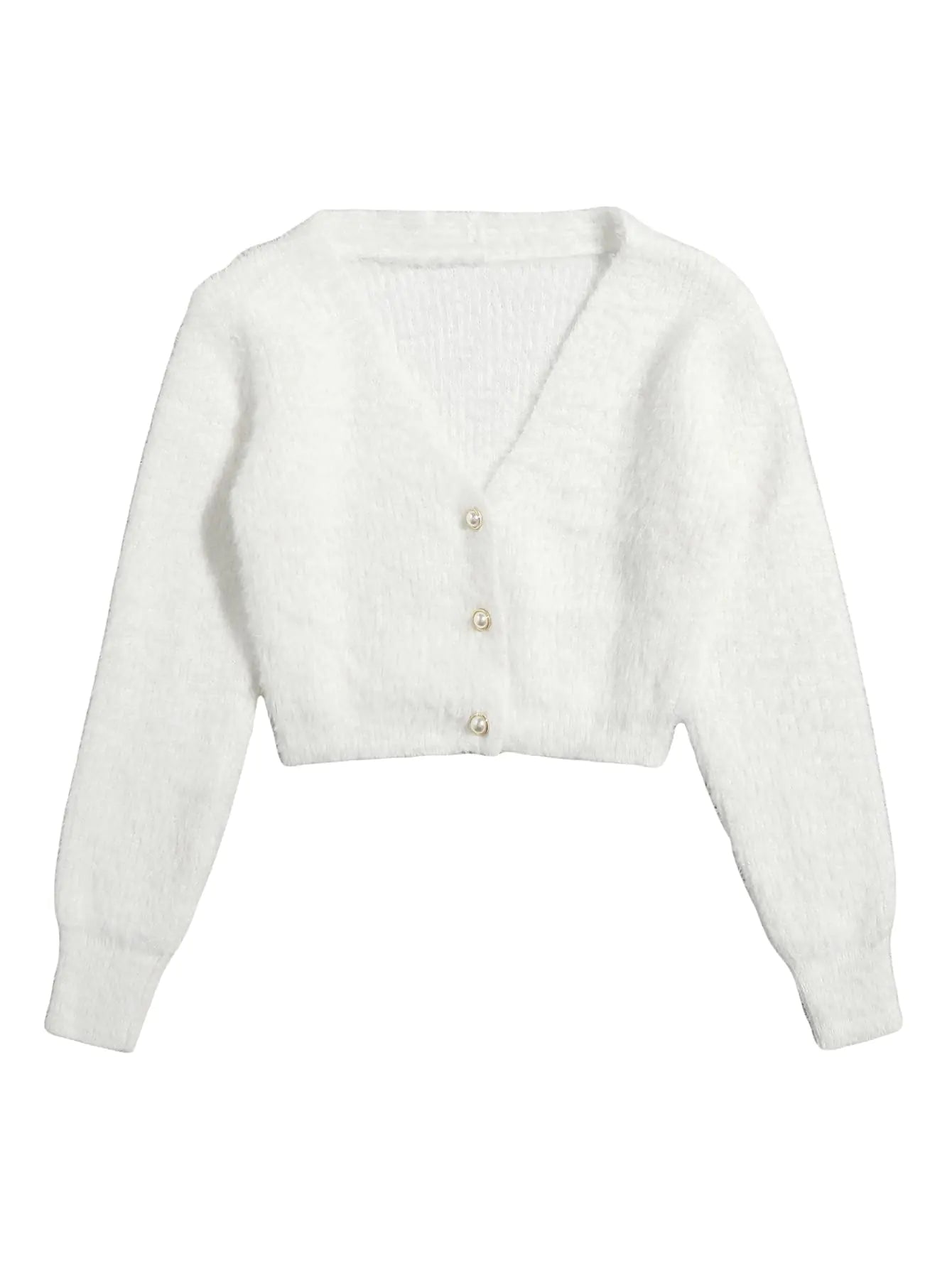 Cardigan com Botão de Pérola